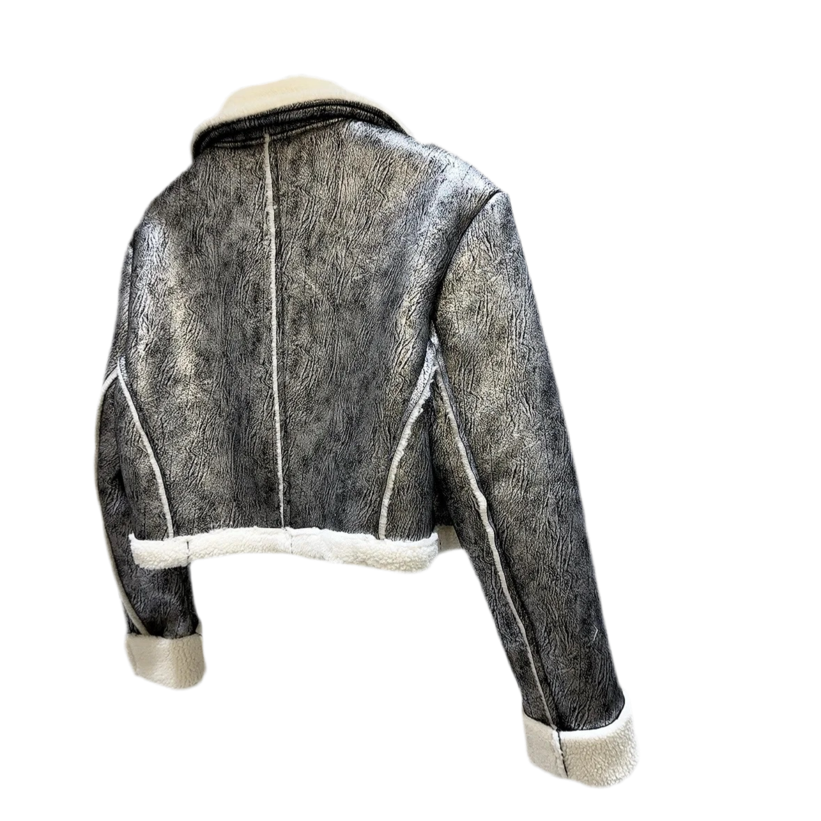 Silver Eclipse Shearling Jacket