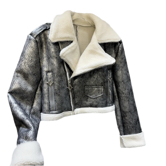 Silver Eclipse Shearling Jacket